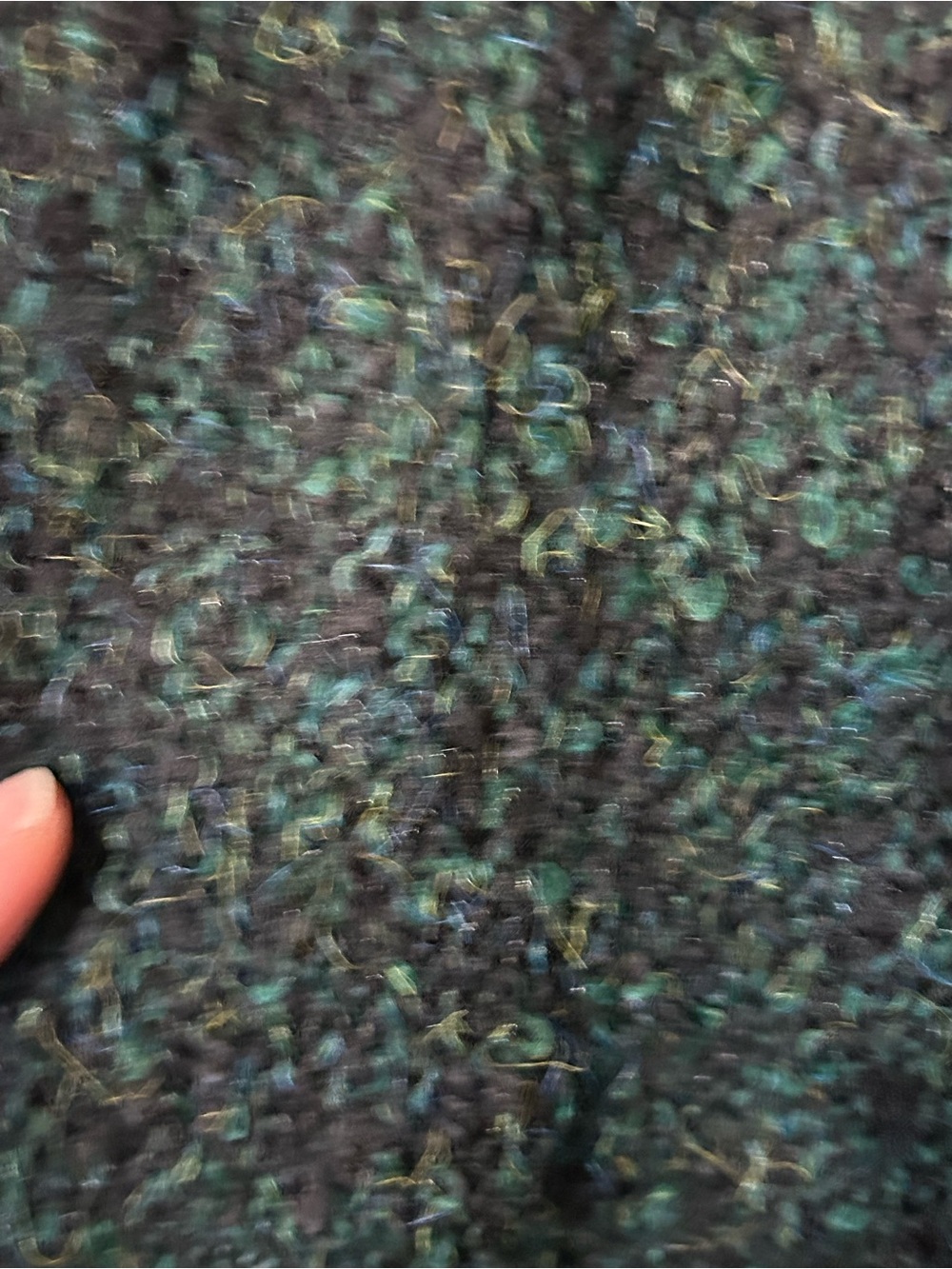 Black Tape Emerald-Green Marbled Bouclé Longline Open Front Cardigan Size S - Picture 3 of 9